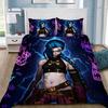 Hot Anime Arcane BeddingSet 3D Print LOL Jinx Adult Boy Girl Bedroom Decoration Duvet Cover Set Single Double Size Bed Linen