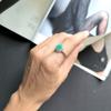 Серебряное кольцо с натуральным изумрудом 3.254ct, фианитами, вес изделия 3,69 гр (2163428)