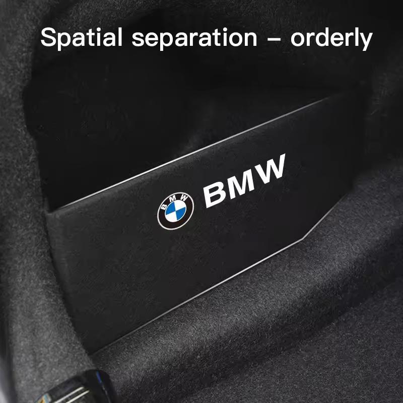 OANW5 2Pcs Suede Car Trunk Side Divider Storage Board Accessories For BMW 3 4 5 Series X3 X4 G20 F30 G30 F10 G01 G32 G22 M Performance
