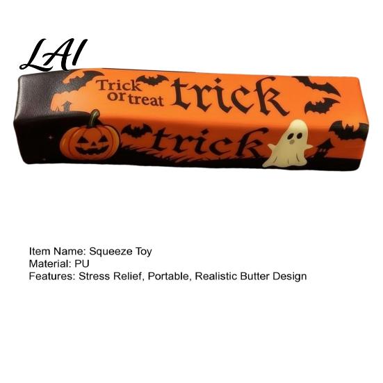 Sensory Fidget Toys for Anxiety Halloween Butter Stick Squeeze Toy Slow Rising Realistic Fun Office Desk Accessories Relief Kids Adults Unique Gift