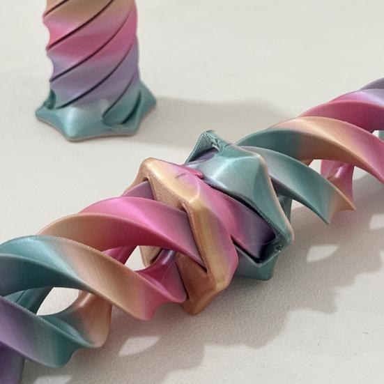 3D Printed Spiral Toy Repeating Rotation Expanding Spiral Passthrough Sculpture Figurine Stress Relief Kids Adults Mini Spiral Fidget Toy