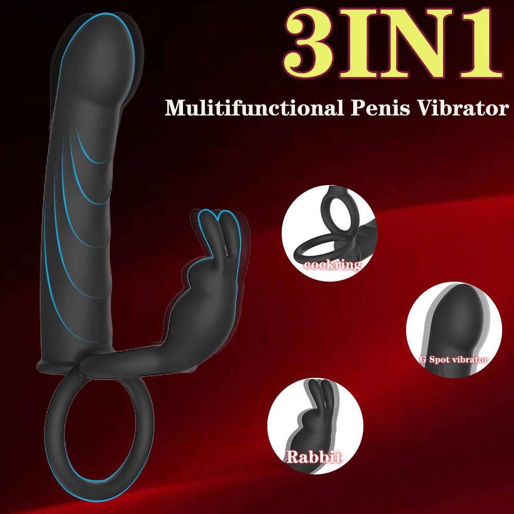 Страпон Пенис Анальная Пробка Секс-Игрушки для Анального Секса с Вибрирующим Кольцом для Члена Вибрирующий Пенис Рукав Мужской Дилдо Вибраторы Клиторальная Игрушка для Взрослых