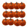 12 Artificial Velvet Pumpkins, Fake Small Fall Decorations for Halloween Table, Assorted