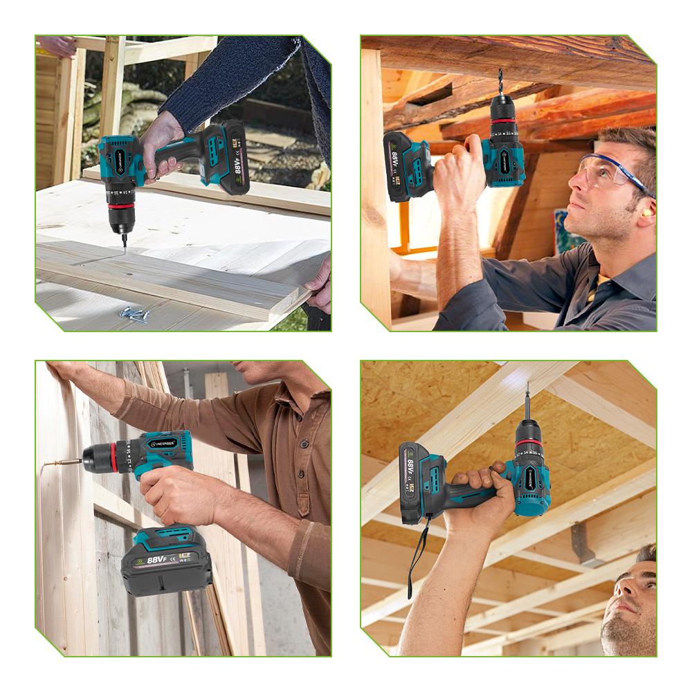 ONEGREEN 1200 Вт 480 Н.М крутящий момент бесщеточная электрическая ударная дрель 20 передач аккумуляторная отвертка электроинструменты для Makita 18 В аккумулятор