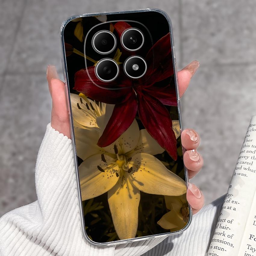 For Redmi Note 15 14 13 Pro Plus 5 5A 4 4X Phone Case Chinese Style Red-Crowned Crane Patterns Transparent TPU Shockproof Casing For Redmi Soft Covers