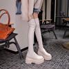 Height-increasing Knee Boots Women's Elastic and Thin Thick-soled Boots Sweet and Cool Big Tube Circumference Thick Legs Fat MM Tall Tube