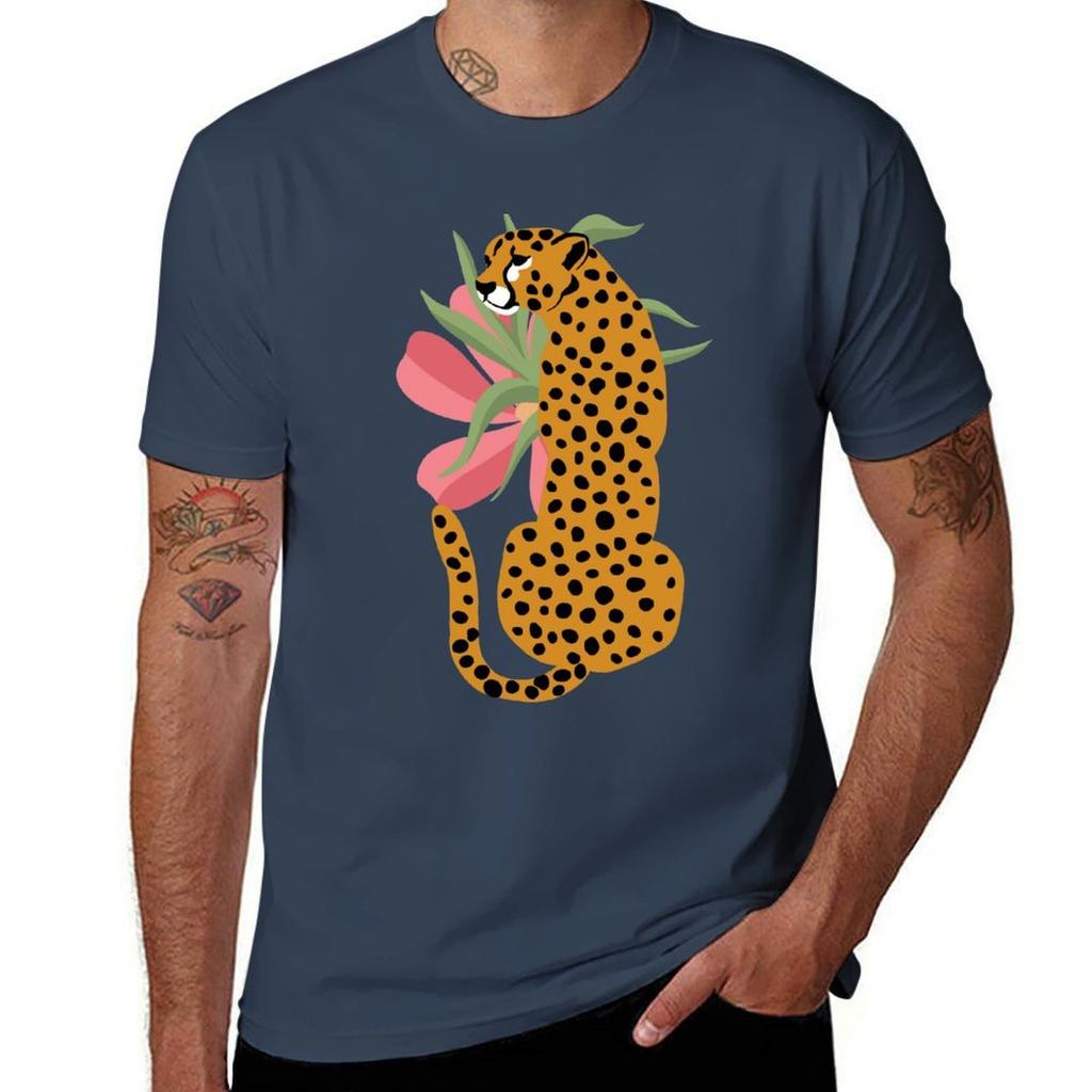 Simple cheetah TShirt Basic Plain Tee for Spring and Summer