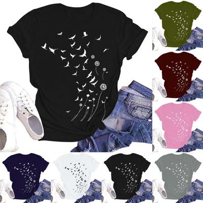 Женская повседневная модная уличная футболка с коротким рукавом и цветочным принтом