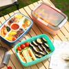 Tableware 2 Layer Lunch Box Leak Proof 2000ML Food Storage Container with Dressing Container Compartment Salad Box Worker