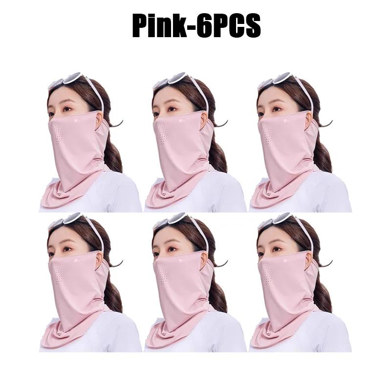Sun Protection Mask Ice Silk Breathable Ear Loop Mask Elastic Sunscreen Anti-UV Face Covering Thin Breathable Sports Neck Gaiter