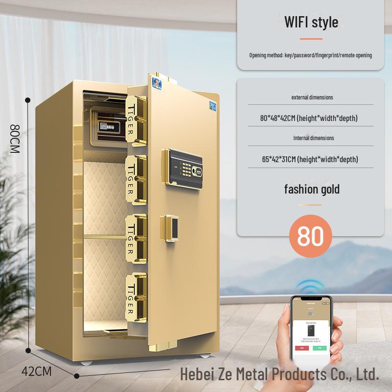 Tiger Brand All-Steel Fingerprint Safe for Home/Office - Anti-Theft Small Safe Deposit Box