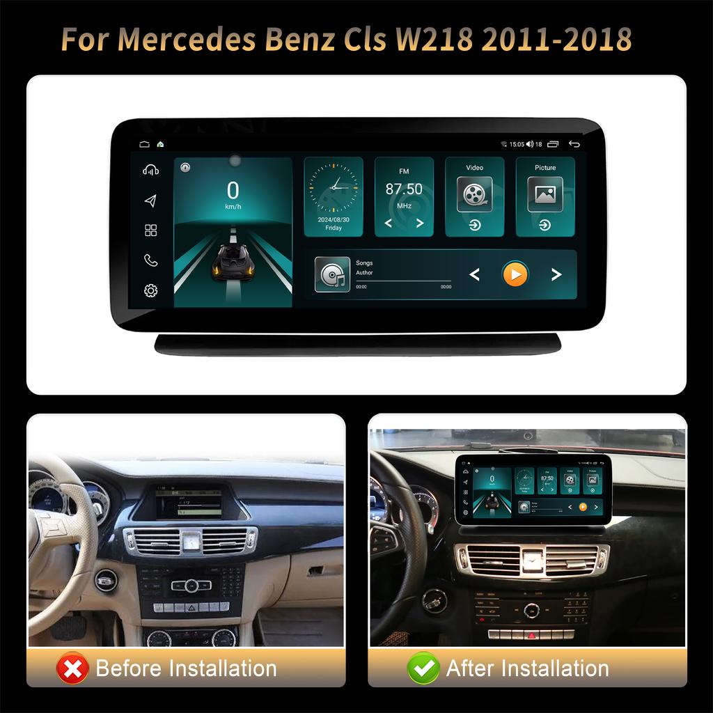 12,3" Android 14 для Mercedes Benz Cls W218 2011-2018 беспроводной Bluetooth Carplay 4G GPS мультимедиа автомобильное радио сенсорный экран стерео