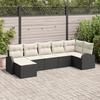 VidaXL 7-piece Garden Sofa Set with Cushions In Black Poly Rattan 3346127