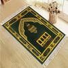 Velvet Muslim Salat Mat Luxury Golden Ornate Kaaba Design Portable Anti Slip Prayer Rug Eid Mubarak Home Gift