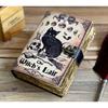 Leather Journal Spell Wizard Cat Book Blank Magik Notebook Book Of Shadows Wiccan Pagan Grimoire Book for Traveling Sketching Best Gift
