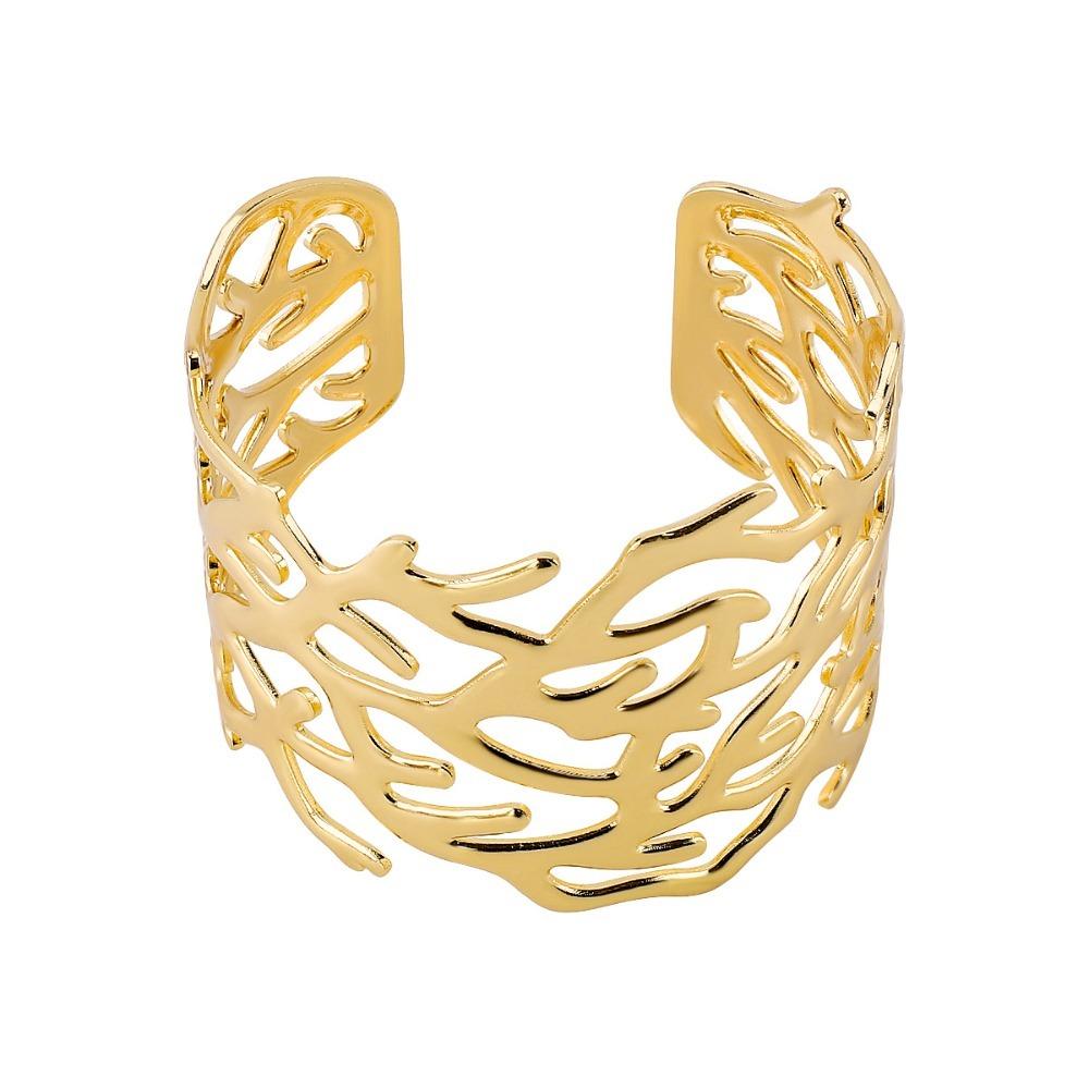 Tree Branch Pattern Metal Opening Bangle Armlet Women's Wrist Jewelry Coral Design Bracelet  Girls