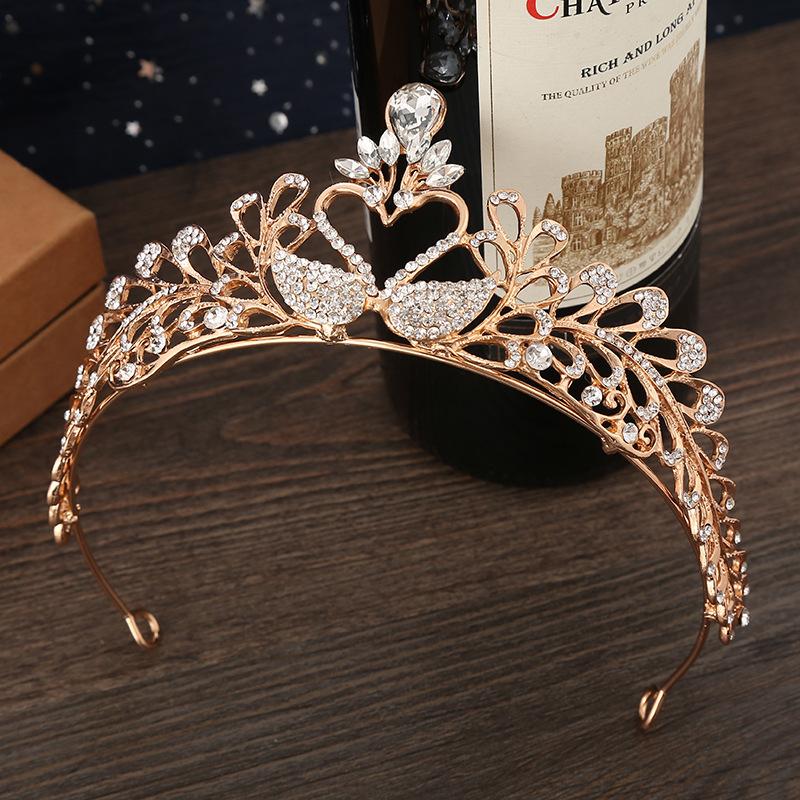 Korean Style Bridal Crown High End Wedding Headwear Studio Shooting Crystal Rhinestone Metal Crown