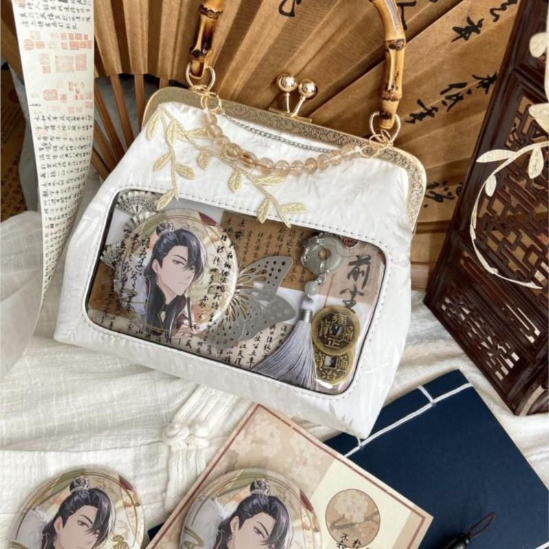 JIAERDI Lolita Transparent White Ita Bag Women Fairycore Aesthetic Handle Casual Purse Ladies Chinese Style Hand Bag Wallets