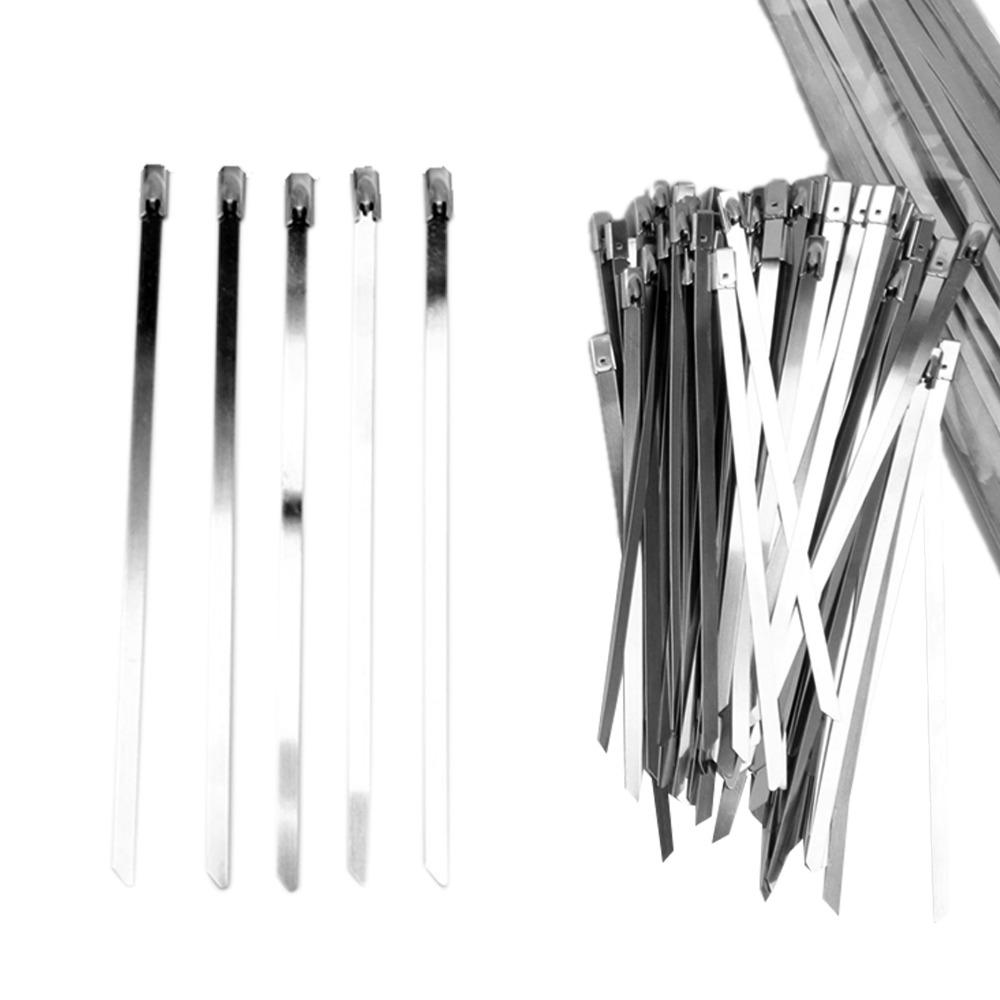 200 Pcs Self Locking Cable Tie Stainless Steel Self Locking Cable Tie Zip Tie Exhaust Wrap