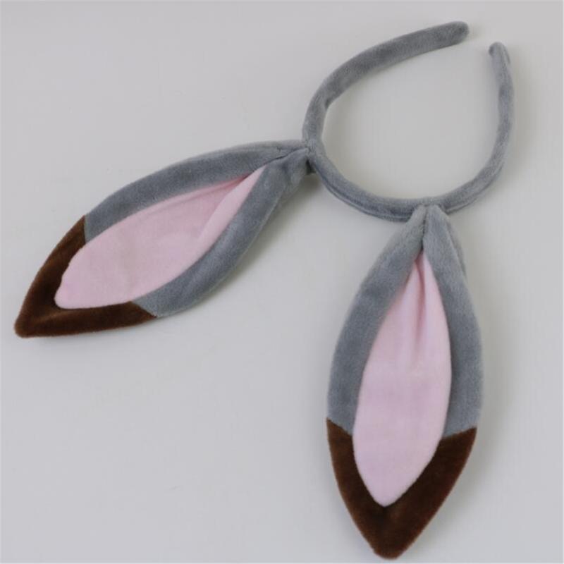 Головной убор Пасхальный Кролик Уши Кролика Повязки на Голову Набор с Бантом и Хвостом Костюм с Ушами Кролика Обруч для Волос Животное для Пасхальной Вечеринки