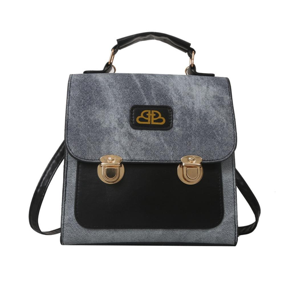 Preppy Style Imitation Denim Backpack 2 in 1 Commuting Bag High Quality Shoulder Bag Winter