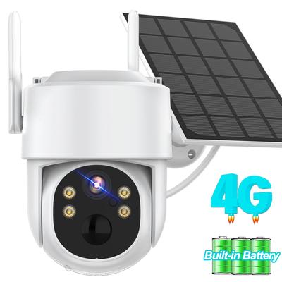Наружная беспроводная солнечная камера с 4G SIM-картой, аккумулятором, WiFi IP-камерой безопасности, PIR-датчиком обнаружения человека, 4-мегапиксельной камерой HD, видеонаблюдением iCsee