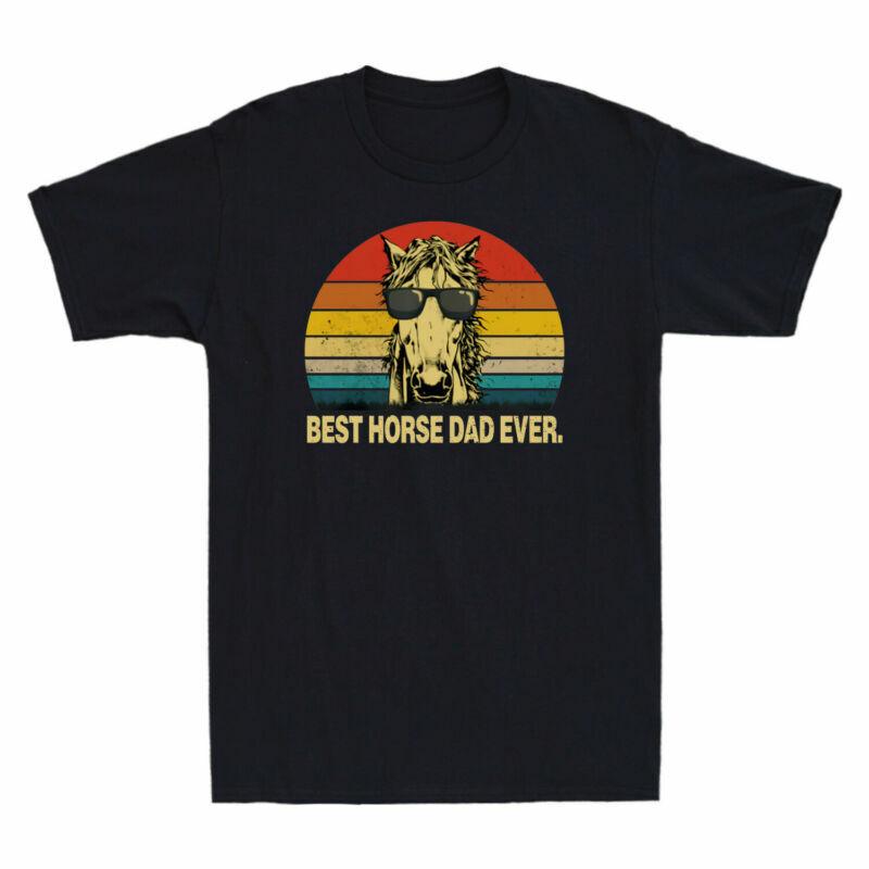 Horse Shirt Best Funny Vintage Gift Dad Fathers Ever Lovers TShirt Animal Day