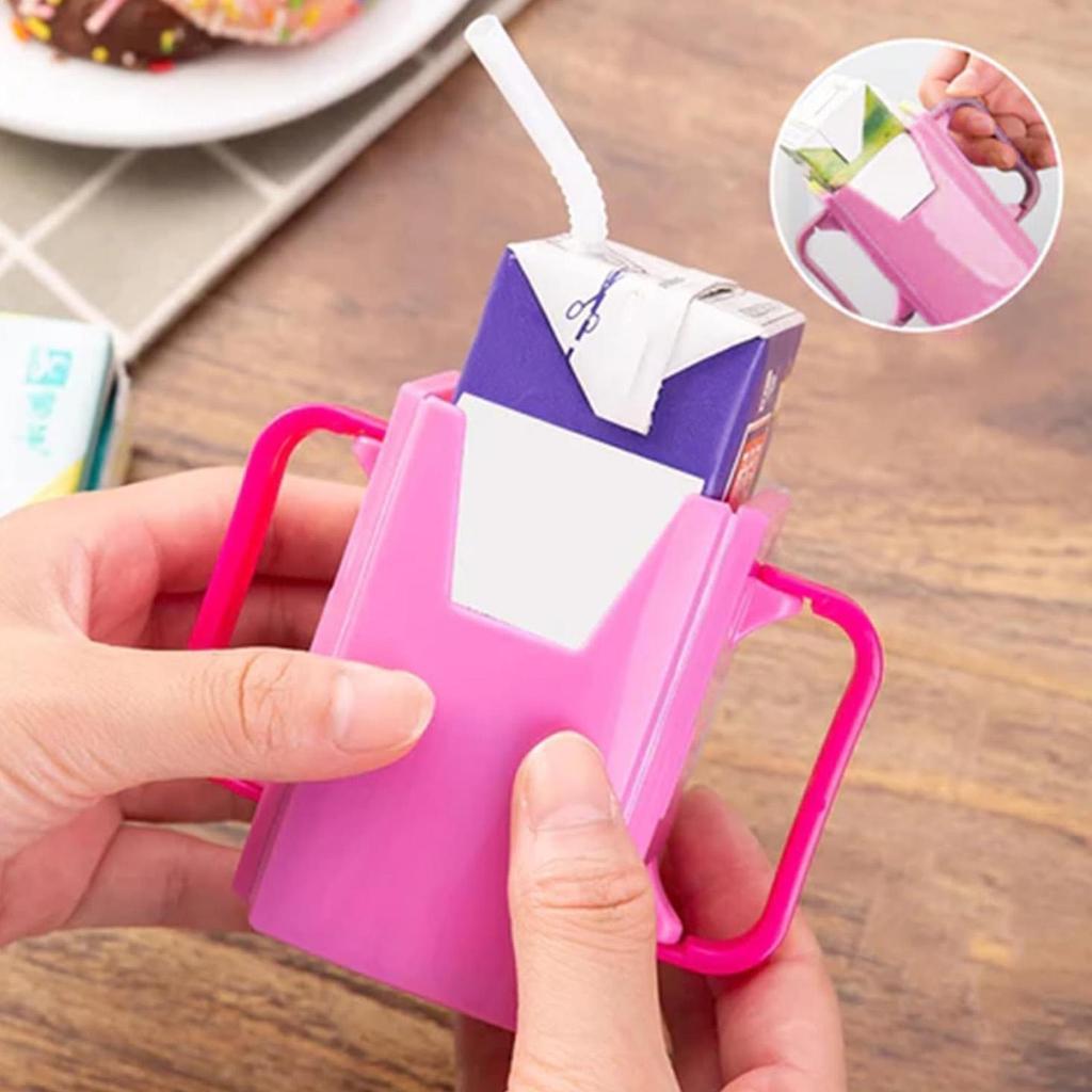 Juice Box Holder Drinking Bottle Holder for Toddler Squeeze Proof Pouch Holder Adjustable and Portable Juice Milk Bag Holder