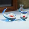 Handcrafted Glass Pocket Fish Figurine Mini Pocket Fish Ornaments Vibrant Glass Fish Desktop Decoration Home Office Decor