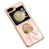 For Samsung Galaxy Z Flip5 5G Case with Astronaut Ring Kickstand 6D Electroplating TPU Phone Cover