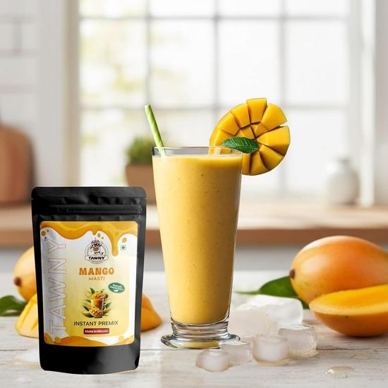 TAWNY Манго Масти Instant Premix Powder | Освежающий напиток со вкусом манго | Готов за минуту | Летняя смесь для напитков (Пакет из 3)