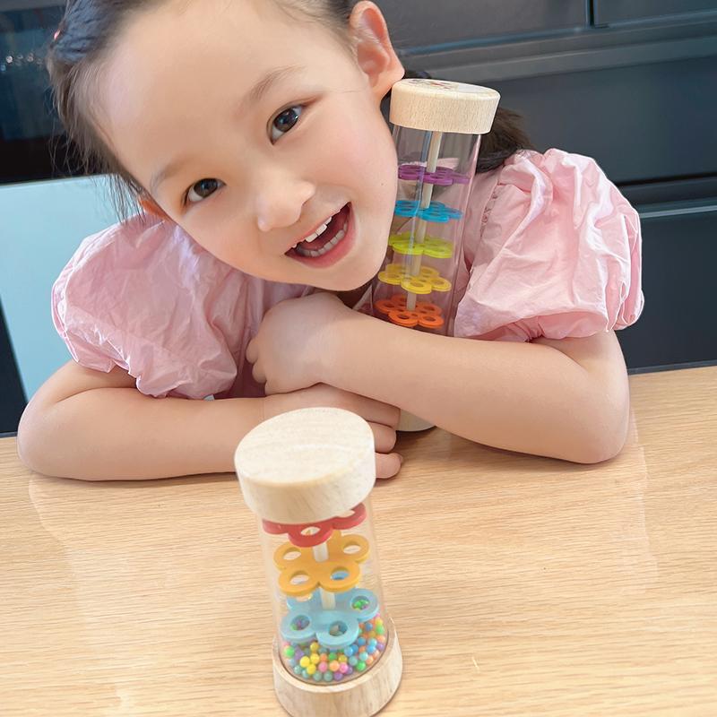 Деревянная трубка с дождевым звуком Инструмент Дождь Мейкер Палка дождя Музыкальный инструмент Песочные часы Музыкальный шейкер Игрушка Игрушки для развития слуха