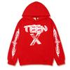 Свитшот с логотипом рэпера Ken Carson Teen X Мужской Высокое качество Повседневный Флисовый Худи Унисекс Винтажный Хип-хоп Оверсайз Пуловер Худи