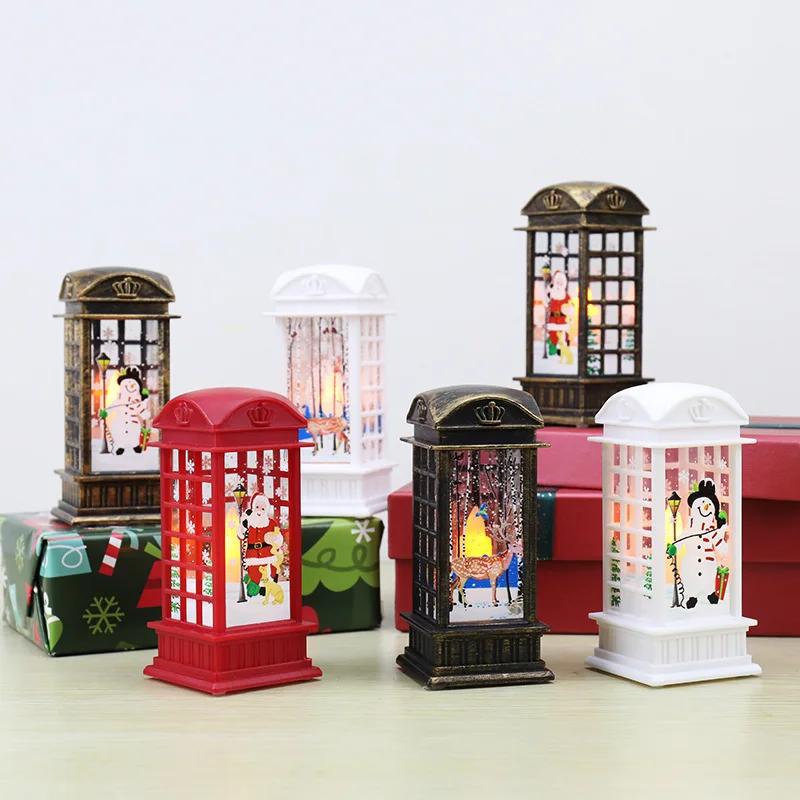 Рождественские украшения Маленький ветряной фонарь Старик Снеговик Украшение Ветряной фонарь Настольное украшение Рождественские украшения