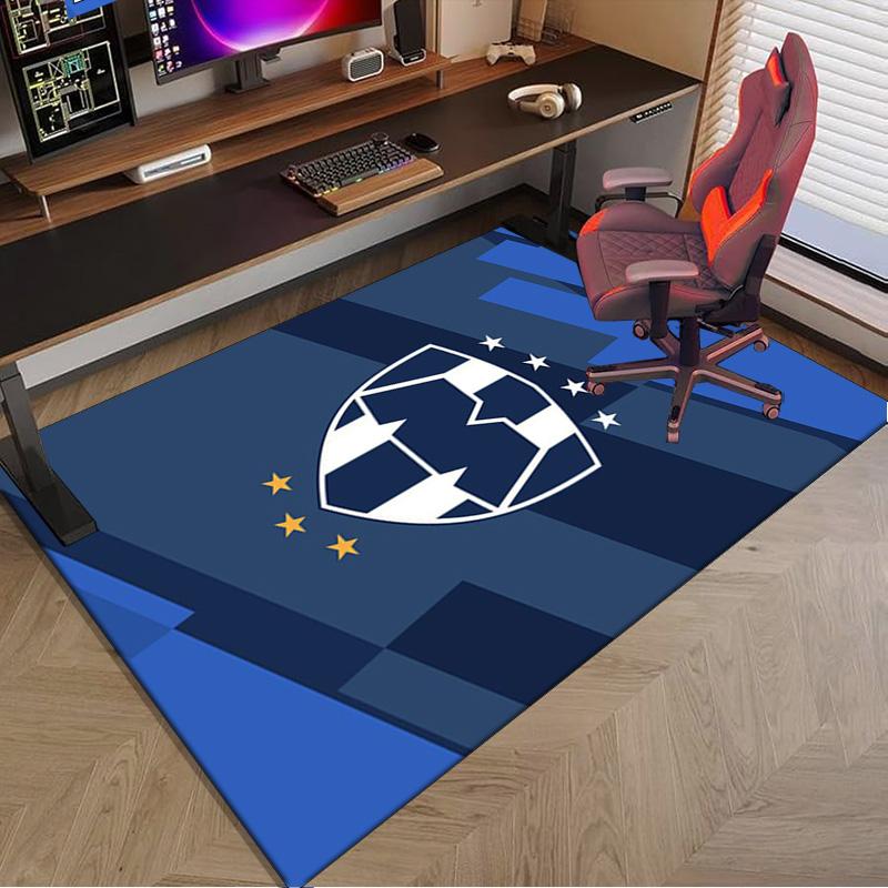 Monter-rey Football Crest Art Printed Area Rug for Office, Chair Rug, Decorative Carpet Floor Mat, Large Size Fan gifts Christmas gifts