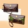 Vintage floral embossed patent leather clutch change purse