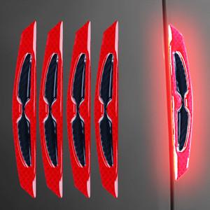 Car door anti-collision strip, carbon fiber reflective sticker, bumper leaf plate, universal body warning decorative sticker