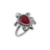 Turtle Silver Ring, Lab Created Ruby Ring, 925 Sterling Silver Handmade Jewelry, Unisex Jewelry Ar8923 - C279