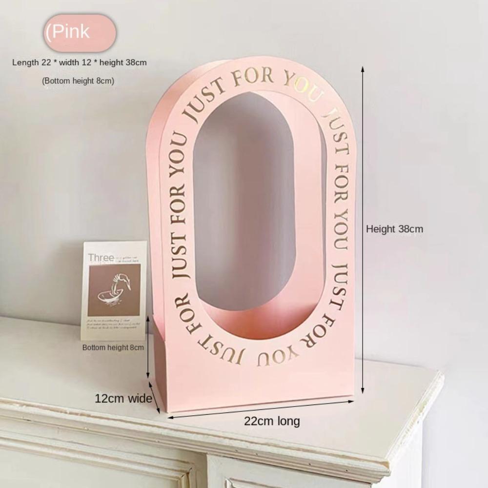 Valentine Day Flowers Packing Box with Handle Handheld Flower Basket Practical Flower Basket