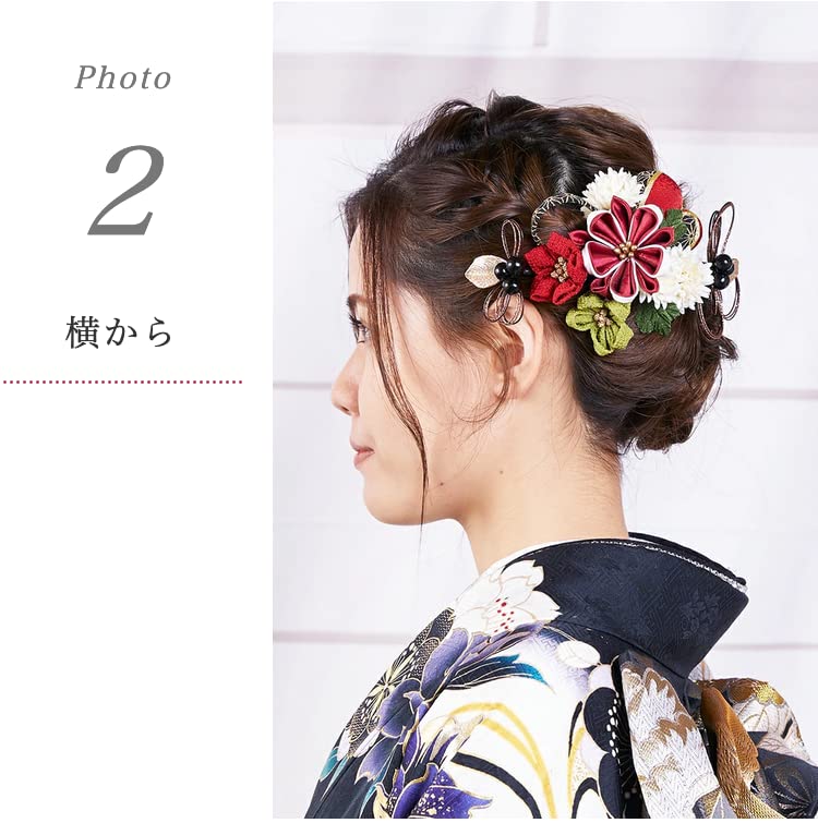 Украшения для волос в стиле японского ватмосфера, церемония, фурисодэ, кимоно, лента, украшение, гребень, свадьба, кимоно, 324-315 (Вино)