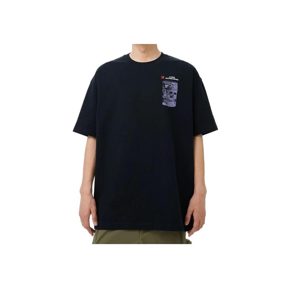 Li-Ning Футболка с круглым вырезом Golden Era Printed, унисекс, черный цвет AHST071-1