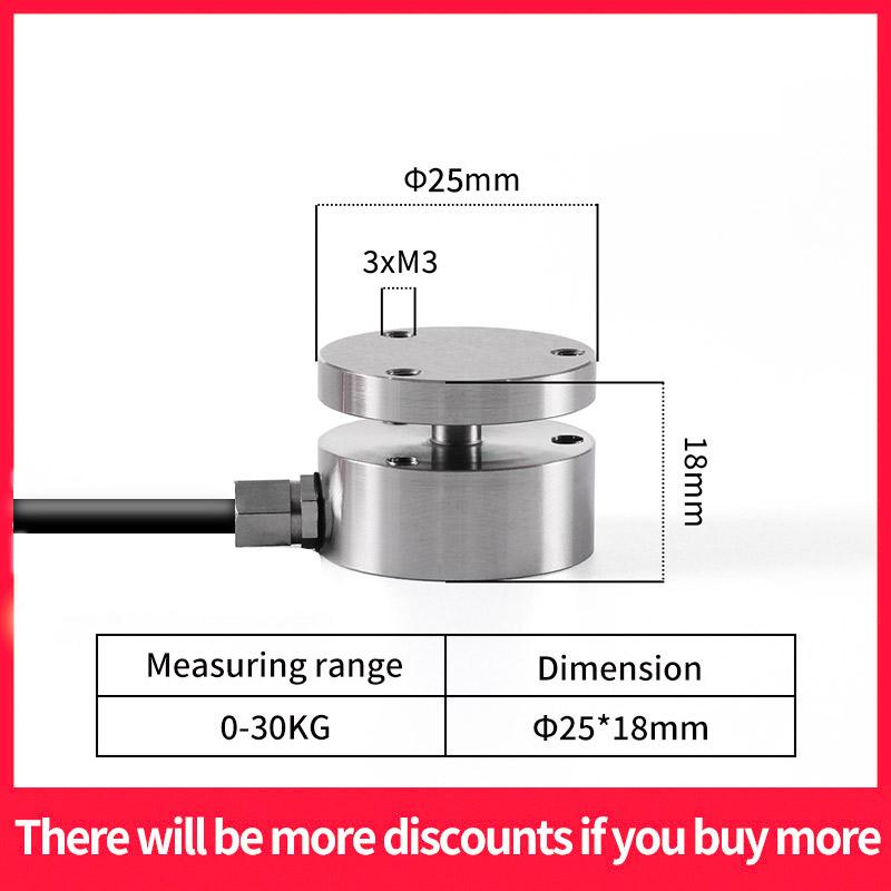 High Quality 25mm Inline Load Cell Miniature Tension and Compression Force Transducer Impact Force Measurement Weighing Sensor