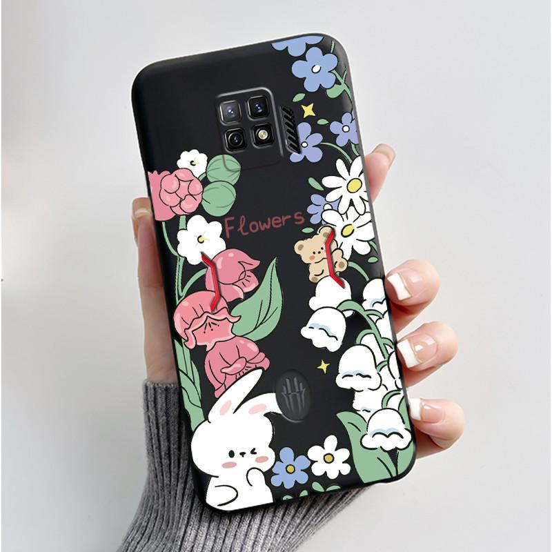 For Nubia Red Magic 7 Pro Case NX709J Back Cover Cute Heart Rabbit Black Soft TPU Phone Case For Red Magic 7S Pro NX709S Shell