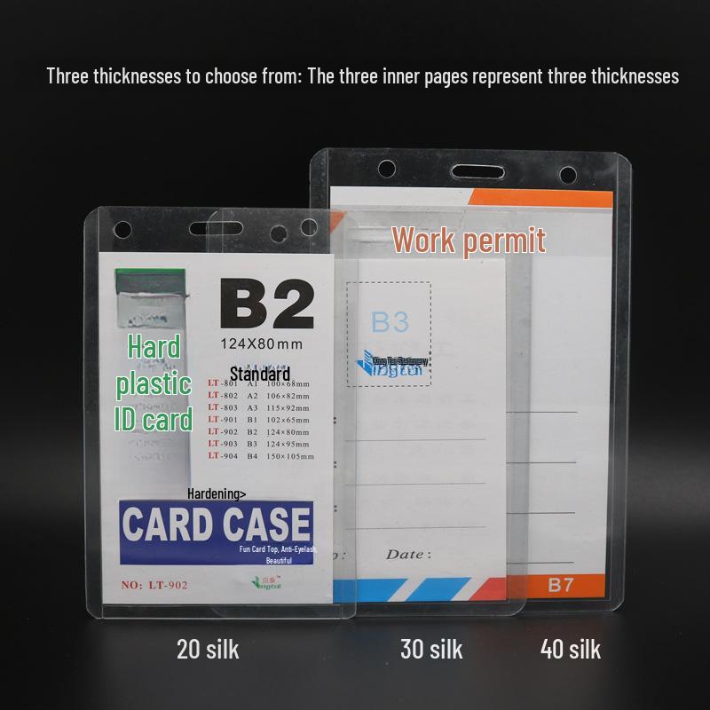 Прозрачный держатель для бейджа из ПВХ с возможностью крепления на шнурке, толщина шелка 35, прозрачная пластиковая обложка для карт для конференций