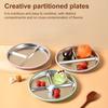 Обеденная тарелка из нержавеющей стали, разделенная на тарелки, круглая сервировочная тарелка, столовая, обеденные блюда, контейнер для детей