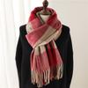 New Autumn Winter Korean Scarf For Women Thick Warm Wrap Plaid Tassels Head Scarves Female Windproof Shawl Men Neckerchief Hijab
