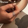 Bamoer 925 Sterling Silver Triple Wrapped Adjustable Ring Delicate CZ Finger Ring for Women Girl Fashion Jewelry Gift