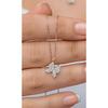 925 Sterling Silver Rose Zircon Stone Tiny Butterfly Necklace