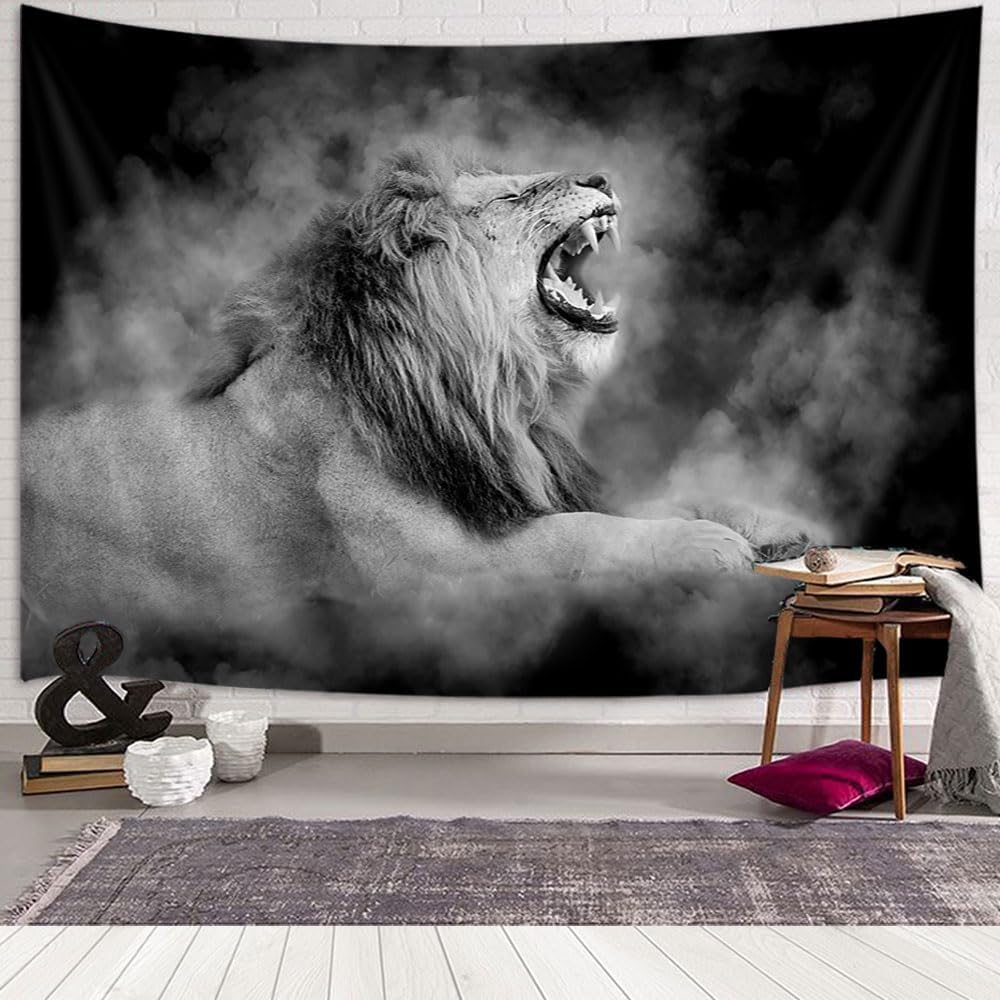 King of The Forest Tiger Tapestry Forest Animal Wall Hanging Tropical Rainforest Landscape for Living Room Dorm Bedroom