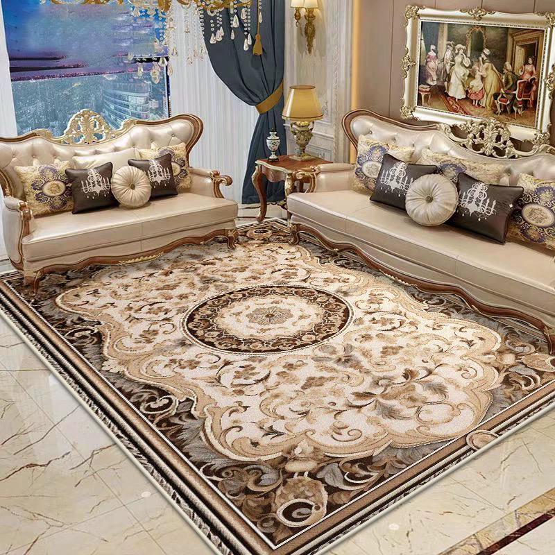 Ковры для большой гостиной в европейском стиле, Роскошный декор, Домашняя спальня, Пушистый плюшевый ковер, Столовая, Моющийся, Противоскользящий, Мягкий коврик для пола
